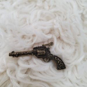 Brass pistol pendant